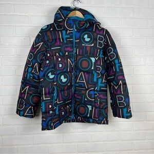 Columbia Girl's Ski Jacket puffer parka multi color omni heat coat black size l